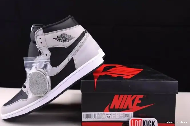 Rep High Jordan Black 1 Smoke Light White Air 555088-035 Retro Grey 0508